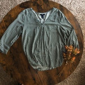 Gap Blouse; Teal Color; Size M; 3/4 Sleeves.